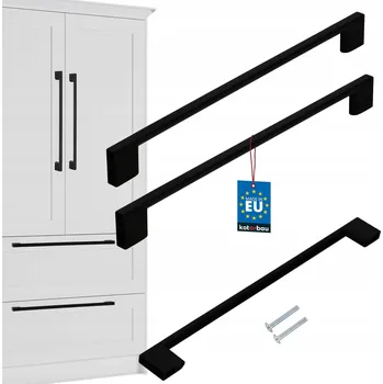 Nábytkové kování SADA 2x NÁBYTKOVÁ ÚCHYTKA ČERNÁ MADLA 256 PRO NÁBYTEK SKŘÍNĚ ZÁSUVKY DO KUCHYNĚ