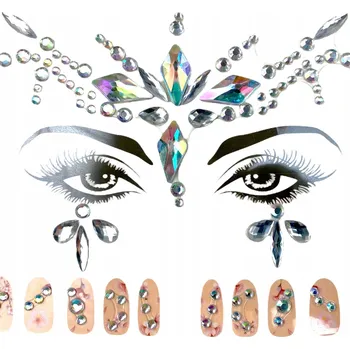 samolepka KŘIŠŤÁLY SAMOLEPKY MALÉ DIAMANTY na TVÁŘ zirkony NEHTY TĚLO