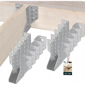 Tesařské kování 10x DRŽÁK DŘEVĚNÉHO TRÁMU 11,1x3,8 SPOJOVACÍ PRVEK STAVEBNÍ OCEL POZINK