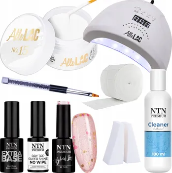 Lak na nehty Sada na nehty Babyboomer Lesk 9v1 UV Lampa Gel Báze Top Coat + Příslušenství