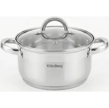 Hrnec Hrnec KlönBerg 14cm 1L Nerezová Ocel Víko Indukce