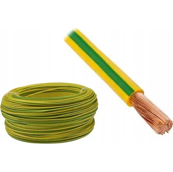 elektrický kabel Vodič lanka LgY 1x1 mm2 H05V-K 500V žluto-zelený 1 m