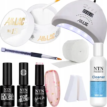 Lak na nehty Sada na nehty Babyboomer Mat 9v1 UV Lampa Gel Báze Top Coat + Příslušenství