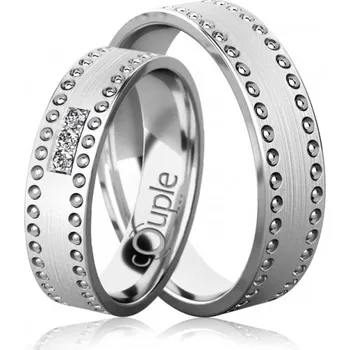 Prsten Snubní prsteny 5PR3M Varianta kamene: Briliant VS F, Barva kovu: Bílé zlato