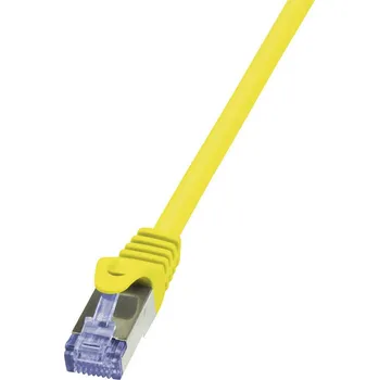 Datový kabel LogiLink CQ3057S RJ45 síťové kabely, propojovací kabely CAT 6A S/FTP 2.00 m žlutá samozhášecí, s ochranou 1 ks