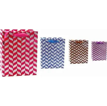 Party dekorace Dárková taška - Pletenec s glitrem/23x18x10 (mix)