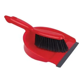 Lopatka a smetáček, Červená, Čištění prachu s PP štětinami
