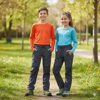 Chlapecké kalhoty Dětské softshellové kalhoty nezateplené Kugo HK5303 tmavě šedé