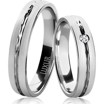 Prsten Snubní prsteny 4N2 Varianta kamene: Briliant VS F, Barva kovu: Bílé zlato