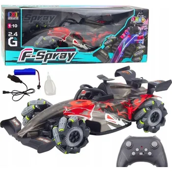 RC model auta Závodní auto na dálkové ovládání RC 1:10 Světla Zvuky Pára Červené