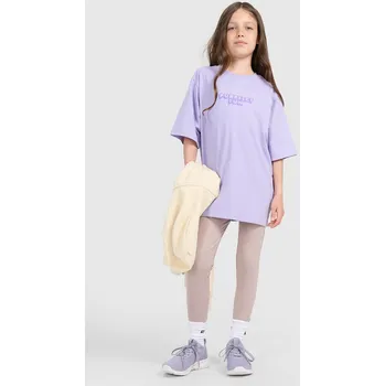 Dívčí legíny 4F dětské legíny klasické polyester béžové velikost 164