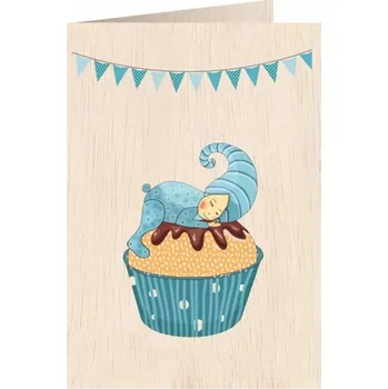 Obraz Dřevěné přání C6 + obálka - Narození chlapečka