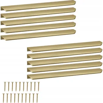 Nábytkové kování Nábytková Úchytka hranová moderní hliníková zlatá matná 340 mm 10 KS