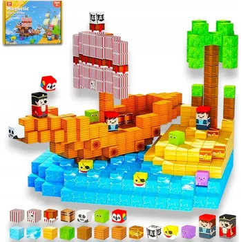 ostatní stavebnice Stavebnice 100 kusů Sada konstrukčních kostek Pirátská loď Loď