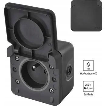 Elektrická zásuvka Hermetická Elektrická Zásuvka Emos šedá