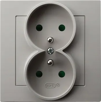 Elektrická zásuvka Zásuvka s uzemněním a clonkami kompletní OSPEL AS GP-2GZP/82 KAŠMÍR