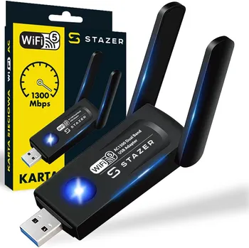 Síťová karta WIFI ADAPTÉR DO USB S ANTÉNOU DUAL BAND 5 GHz / 2,4 GHz 1200 Mb/s