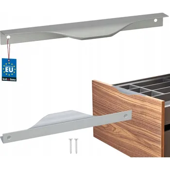 Nábytkové kování SADA 10X NÁBYTKOVÁ ÚCHYTKA HRANOVÁ STŘÍBRNÁ 192MM PRO NÁBYTEK SKŘÍNĚ ZÁSUVKY