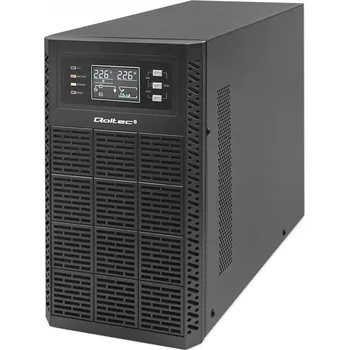 Záložní zdroj UPS zdroj 3000 W Qoltec 3 kVA Online LCD Power Factor 1.0 SNMP ECO režim