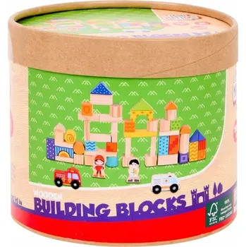 ostatní stavebnice Dřevěné vzdělávací stavebnice pro děti, 54 kusů v krabici Mini Matters