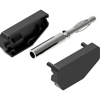 Krokosvorka Electro PJP 215-CD1-N banánkový konektor zástrčka, rovná Ø pin: 2 mm černá 1 ks