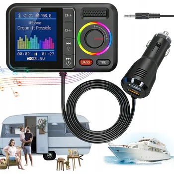 AUTORÁDIO MP3 MP4 BLUETOOTH TRANSMITTER QC3.0 RYCHLÉ NABÍJENÍ