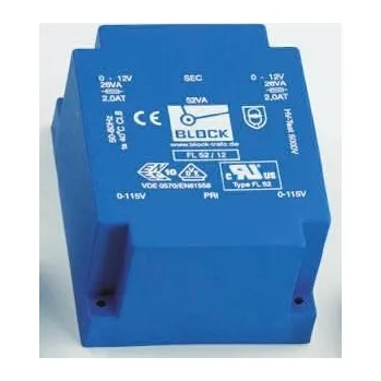 Transformátor Transformátor PCB, sekundární napětí: 6V ac, počet výstupů: 2 průchozí otvor 52VA