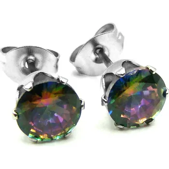 Náušnice RajSperku Náušnice z Chirurgické oceli s kamínkem 0,6 cm barevné NS260144 dárkové balení zdarma