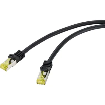 Datový kabel Renkforce RF-4995168 RJ45 síťové kabely, propojovací kabely CAT 6a (surový kabel CAT 7) S/FTP 20.00 m černá krytí TPE, flexibilní provedení, samozhášecí 1 ks