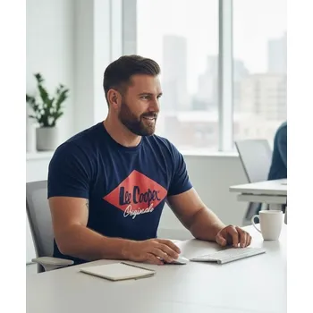 pánské tričko LEE COOPER - NAVY logo - 3XL (Lee Cooper T Shirt Mens)