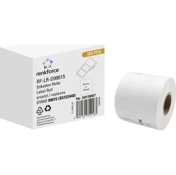 Tiskárna štítků Renkforce etikety v roli kompatibilní náhradní DYMO DYMO 99015 70 x 54 mm papír bílá 320 ks trvalé univerzální etikety RF-6027794