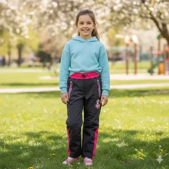 Dívčí oblečení Dívčí softshellové kalhoty nezateplené Kugo HK5300 šedé