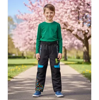 Chlapecké kalhoty Chlapecké softshellové kalhoty nezateplené Kugo HK5302 šedé