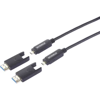 Audio kabel SpeaKa Professional optické vlákno / HDMI kabel Zástrčka HDMI-A, Zástrčka HDMI Micro-D, Zástrčka HDMI-A, Zástrčka HDMI Micro-D 15.00 m černá SP-13597800 8K UHD