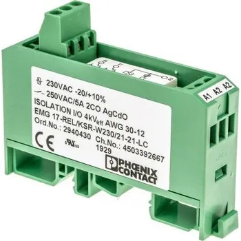 Relé Relé rozhraní 230V ac DPDT Lišta DIN EMG 17-REL/KSR-W230/21-21-LC 250V ac/dc