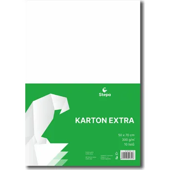 Stepa Extra Barevný karton bílý 50 x 70 cm 10 ks