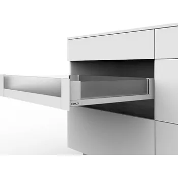 Nábytkové kování Cemux H Box SLIM skleněné bočnice bílé H84/500 mm vnitřní čelní sklo H54
