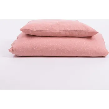 Povlečení Tulimese Povlečení mušelínové korálové s puntíky ROZMĚRY POVLAKU NA PEŘINU: ŽÁDNÝ POVLAK NA PEŘINU, ROZMĚRY POVLAKU NA POLŠTÁŘ: POVLAK NA POLŠTÁŘ 60X40 CM