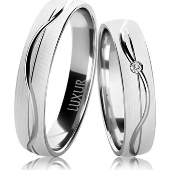 Prsten Snubní prsteny 4WN28 Varianta kamene: Briliant VS F, Barva kovu: Bílé zlato