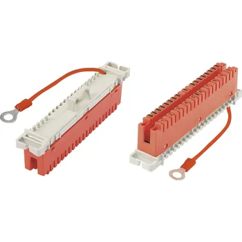 817972 LSA Plus 2 Uzemňovací lišta vč. Zemnicího kabelu 85 mm 10 párů červená Množství: 1 ks