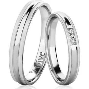 Prsten Snubní prsteny 35-24D1 Varianta kamene: Briliant VS F, Barva kovu: Bílé zlato