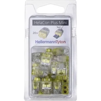 HellermannTyton 148-90054, HCPM-2-Blister-PC-CL/YE (20), kabelová svorka, 1.0-2.5 mm², kontakty 2, transparentní, žlutá, 20 ks