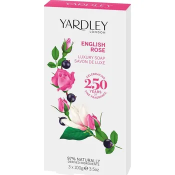 Koupelová kosmetika Yardley of London Rose - toaletní mýdlo 3x100g