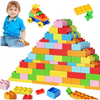 ostatní stavebnice 240 DÍLKŮ VELKÉ PLASTOVÉ STAVEBNICE, SADA STAVEBNICE barevné pro kluka