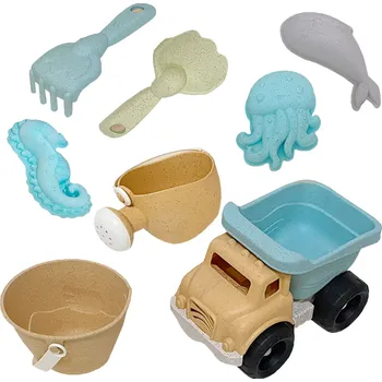 Hračka na písek Woopie Green sada na písek s kbelíkem a sklápěčkou, 8 dílů, biologicky rozložitelný materiál