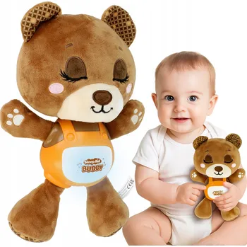 plyšák MEDVÍDEK PLYŠÁK plyšový mazlíček přítulníček s pozitivem USPÁVAČ ukolébavky světla USZKA šumí