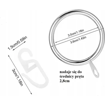 Kovové kroužky na závěsy s klipsy (žabkami), černé - 4 ks