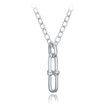 Náhrdelník Moonlit Stříbrný moderní náhrdelník oválné články