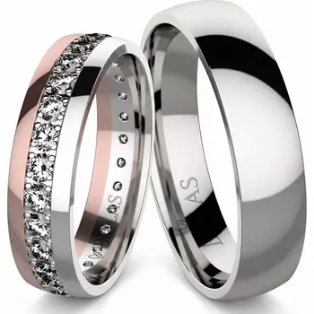 Prsten Rosalia RW zlato + Marinela chirurgická ocel - kombinace materiálů