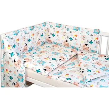 Povlečení Baby Nellys 3-dílná sada Mantinel s povlečením Forest girl 120x90 cm